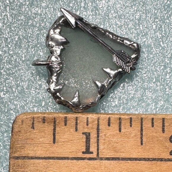 Artisan Sea Glass Heart Pendant With Silver Metalwork Arrow “Struck by Cupid” - Picture 11 of 15